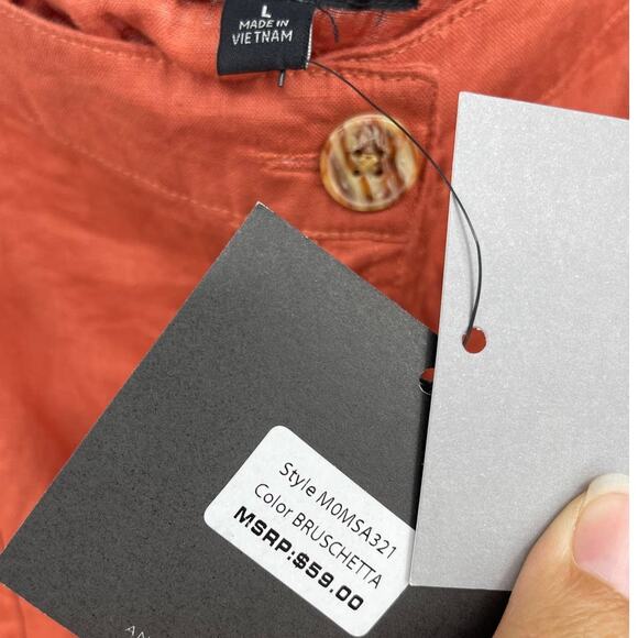 Marc New York Andrew Marc Womens Bruschetta Orange Midi Button Skirt NEW Large - Picture 7 of 12